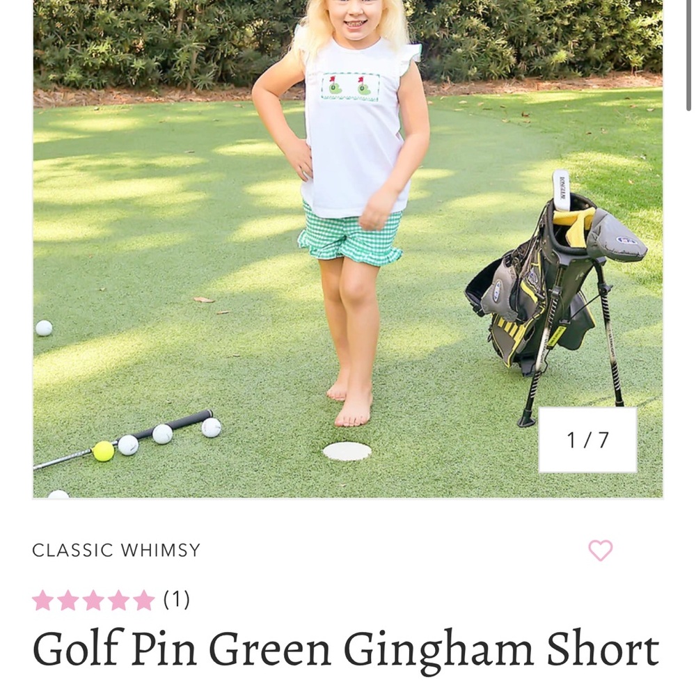 Kids White and Green Matching Set - Picture 2 of 2